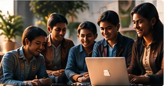 A group of young founders working together on a laptop