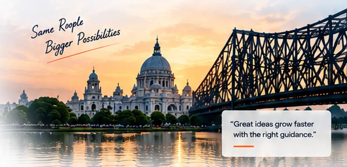 Howrah Bridge and Victoria Memorial at sunrise